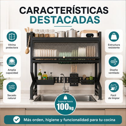 Platera Escurridora con Vitrina para Fregadero