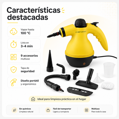 Limpiador a Vapor Portátil Multiuso