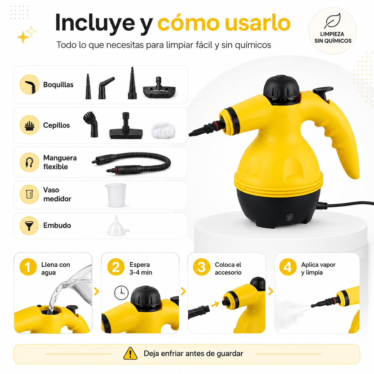 Limpiador a Vapor Portátil Multiuso