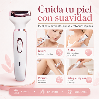 Depiladora Femenina 4 en 1 Recargable USB – Cuidado Facial y Corporal