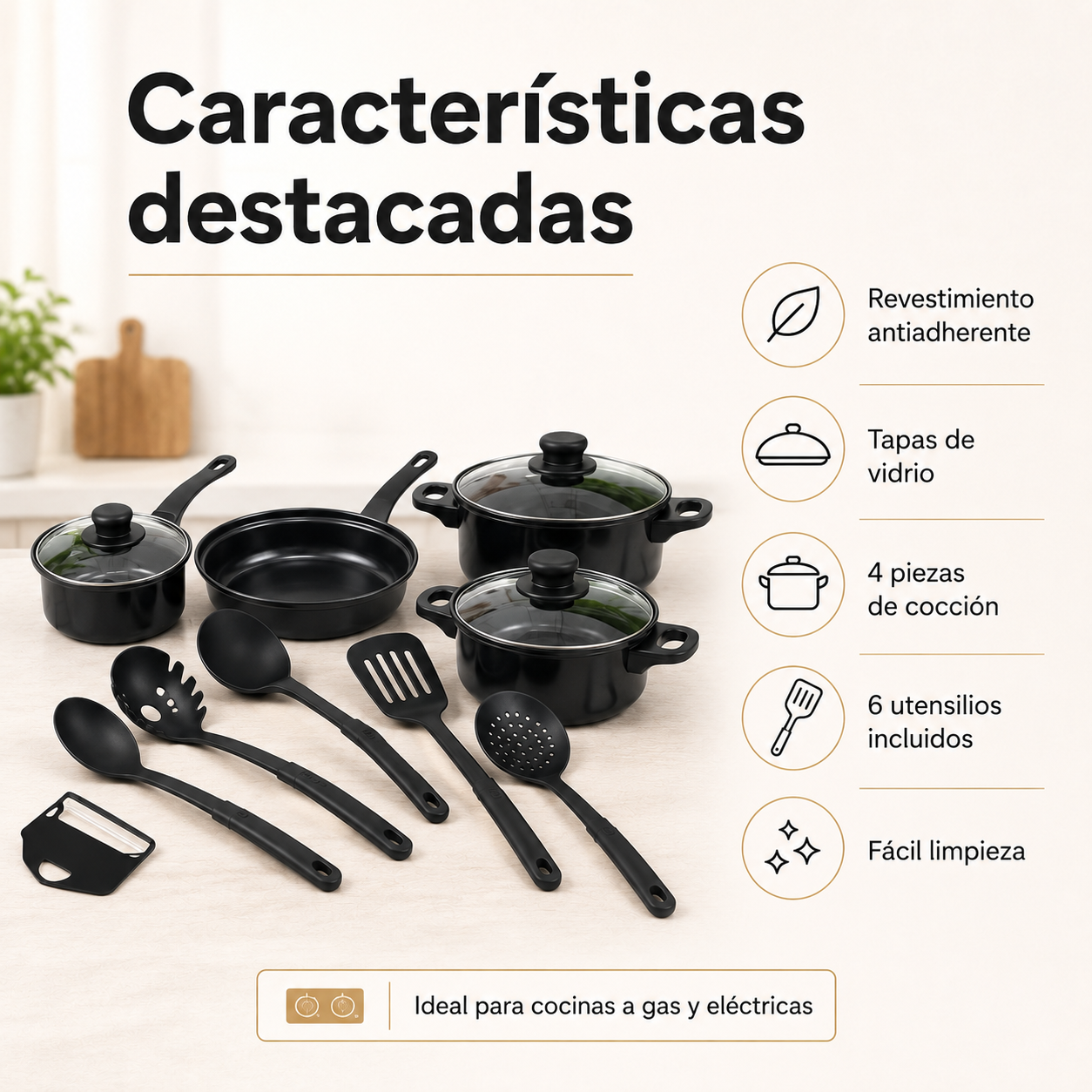 Set de Ollas y Utensilios X13 – Cocina Completa Antiadherente